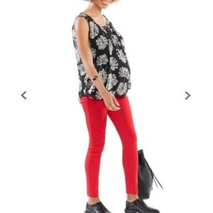 Red Maternity Work Pants - S